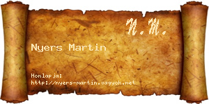 Nyers Martin névjegykártya